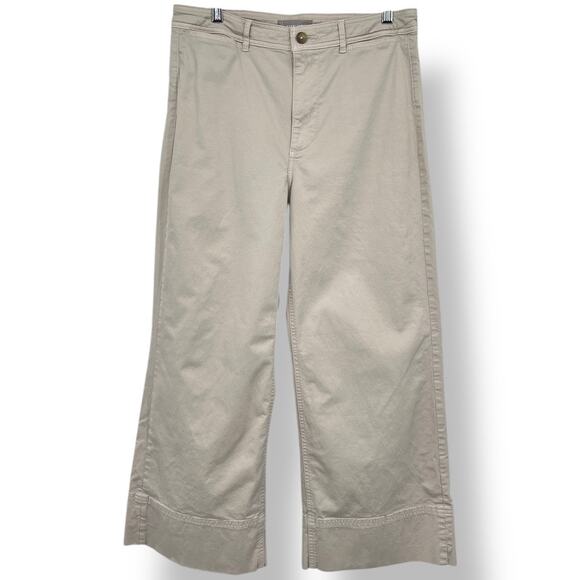 Everlane The Lightweight Wide Leg Crop Chino Pants Women's 10 Tan - Picture 2 of 8